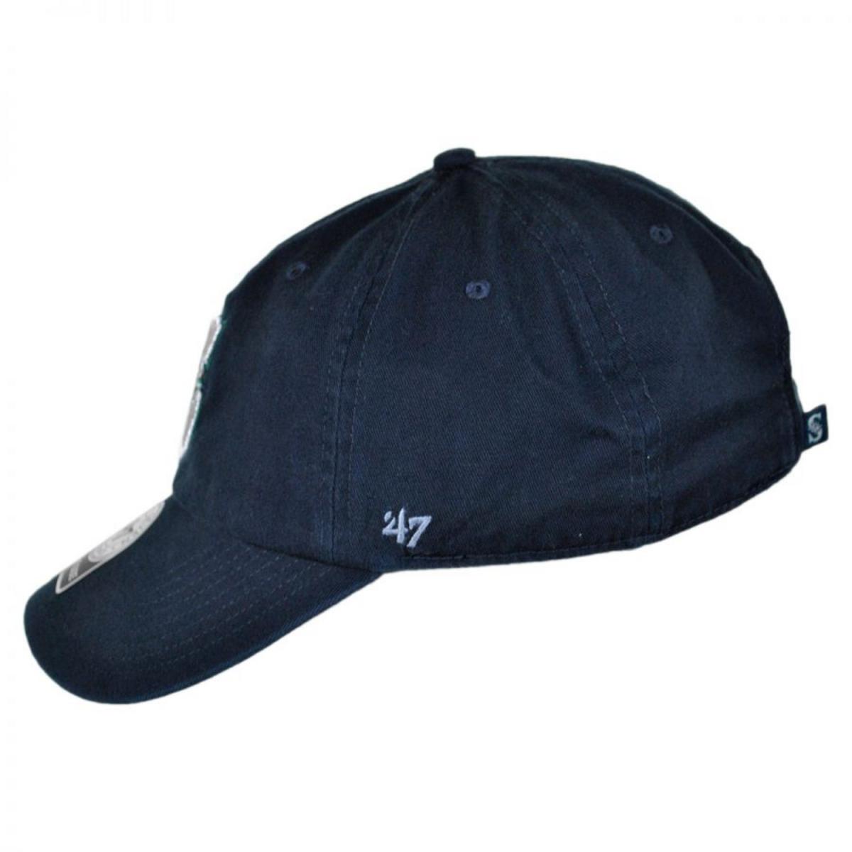 47 Brand | Seattle Mariners MLB Clean Up Strapback Baseball Cap Dad Hat | 203170 | profile | NAVY