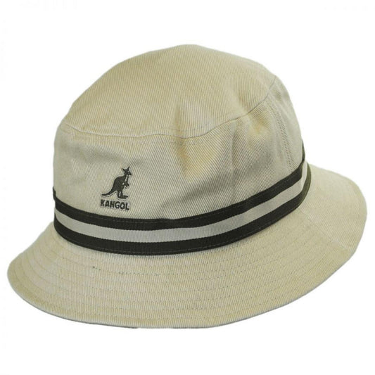Kangol | Stripe Lahinch Cotton Bucket Hat | 185718 | lead | BEIGE