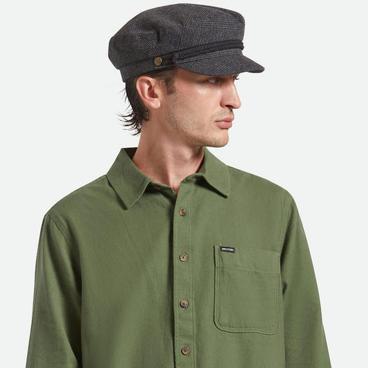 BRIXTON HATS | Plaid Fiddler Fisherman Cap | 181358 | lsmone | GREY SHADOW PLAID