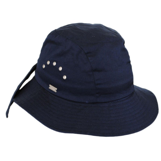 Betmar | Knotted Cotton Cloche Hat | 106043 | lead | NAVY