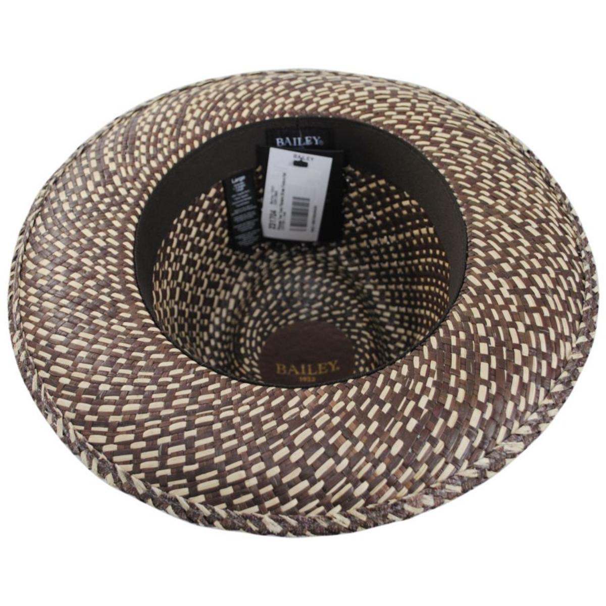 Bailey 1922 | Phineas Two Tone Panama Straw Fedora Hat | 127733 | under | OAK/NATURAL