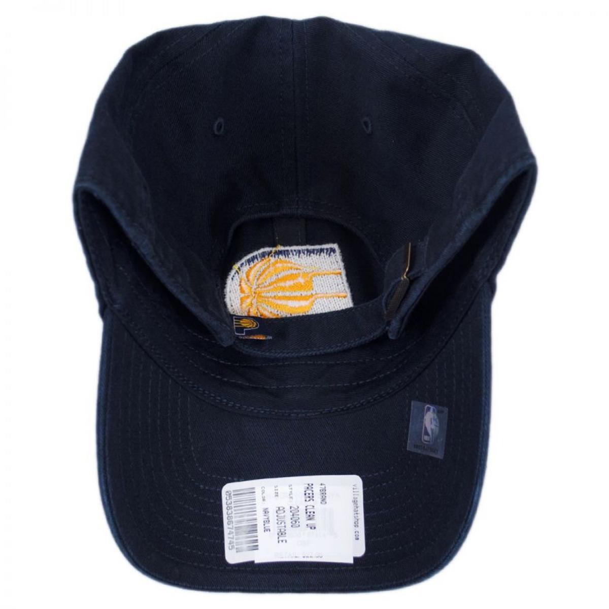 47 Brand | Indiana Pacers NBA Clean Up Strapback Baseball Cap Dad Hat | 204060 | front | NAVY
