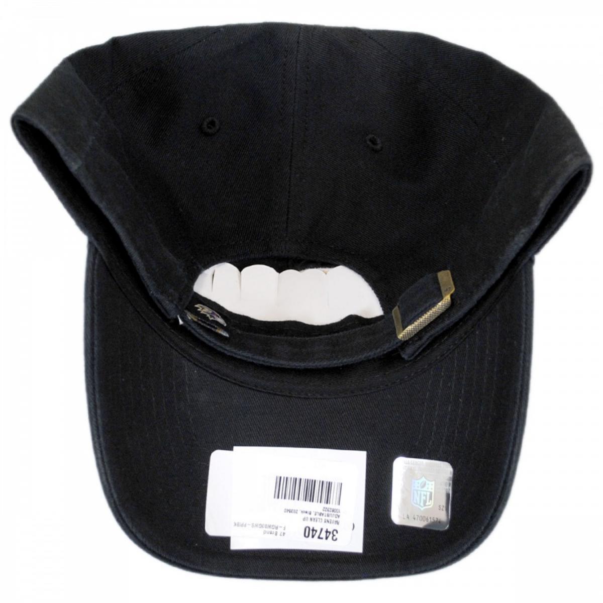 47 Brand | Baltimore Ravens NFL Clean Up Strapback Baseball Cap Dad Hat | 203540 | under | BLACK