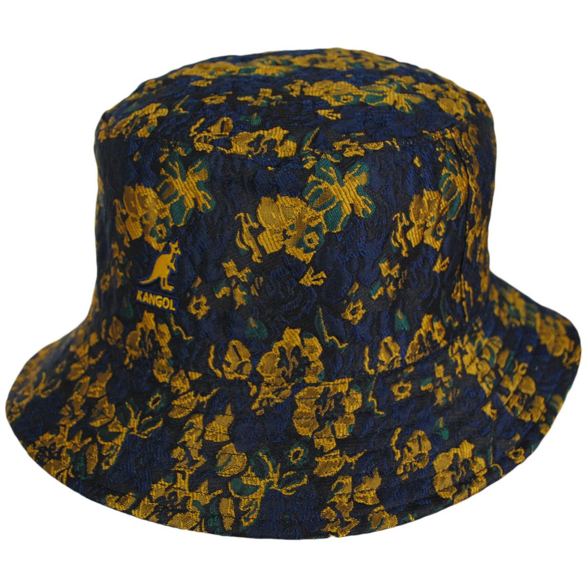 Kangol | Floral Jacquard Reversible Bucket Hat | 185834 | lead | MARINE TEAL