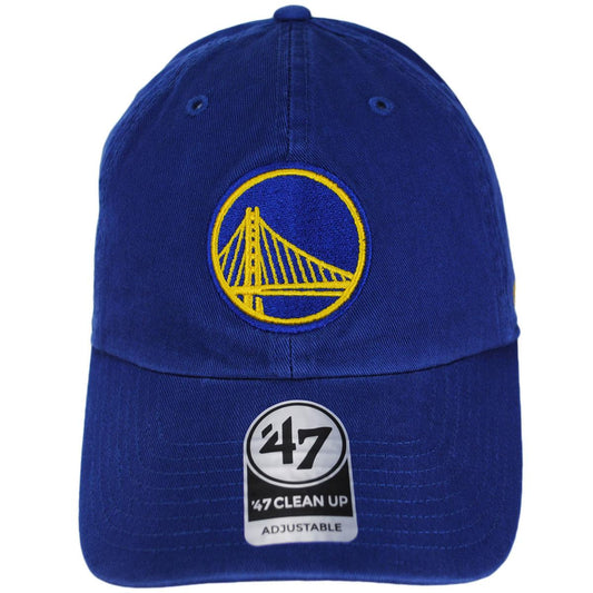 47 Brand | Golden State Warriors NBA Clean Up Strapback Baseball Cap Dad Hat | 203963 | front | ROYAL