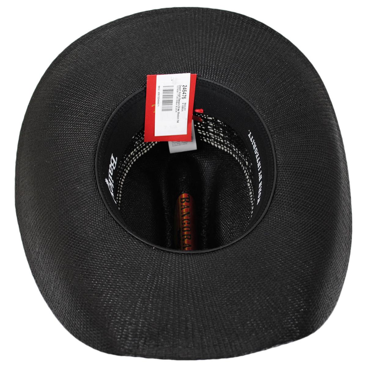 Bailey Western | Desert Knight Bangora Straw Western Hat | 127909 | under | BLACK