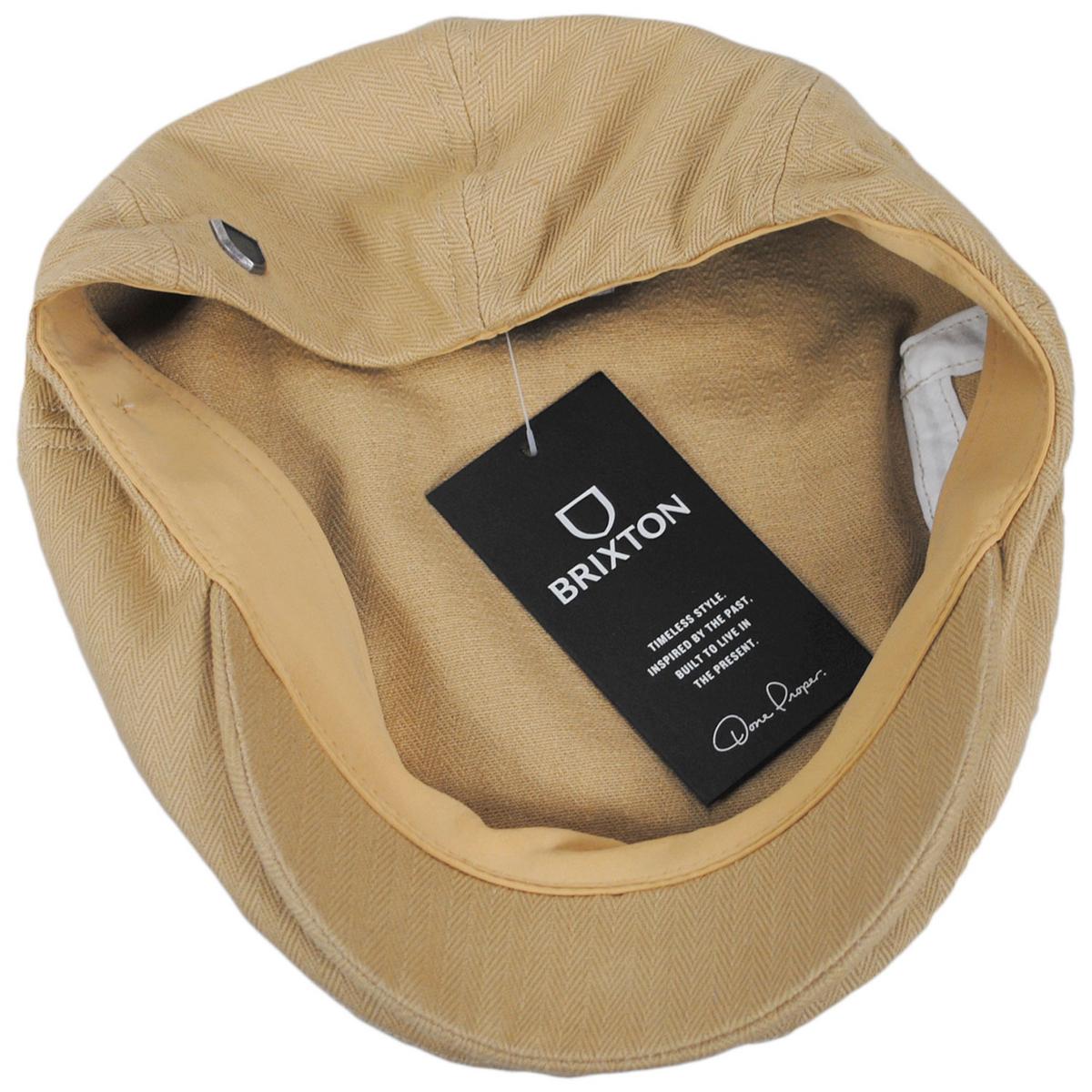 BRIXTON HATS | Hooligan Lightweight Cotton Herringbone Ivy Cap | 161560 | under | KHAKI/SAND HERRINGBONE