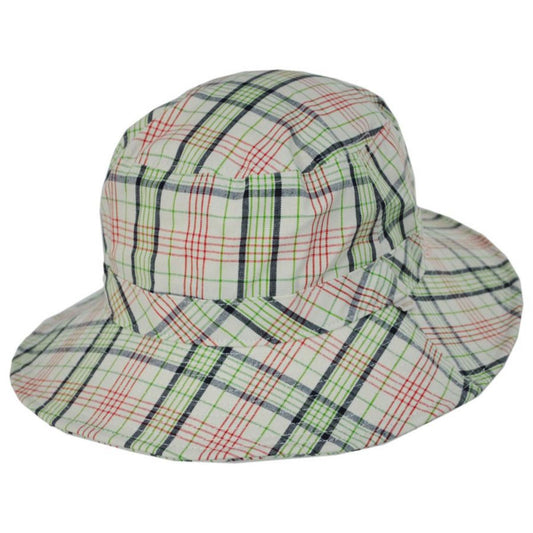BRIXTON HATS | Petra Plaid Cotton Packable Bucket Hat | 185523 | lead | DOVE PLAID