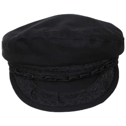 Scala | Cotton Greek Fisherman's Cap | 180018 | front | BLACK