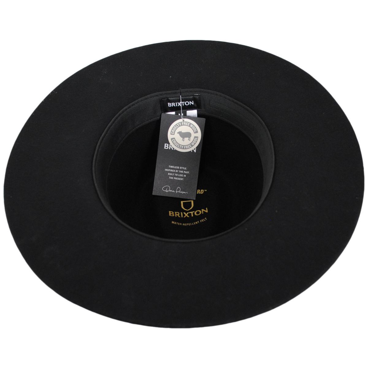 BRIXTON HATS | Hawkins Weather Guard Wool Felt Western Hat - Black | 135613BB | under | BLACK