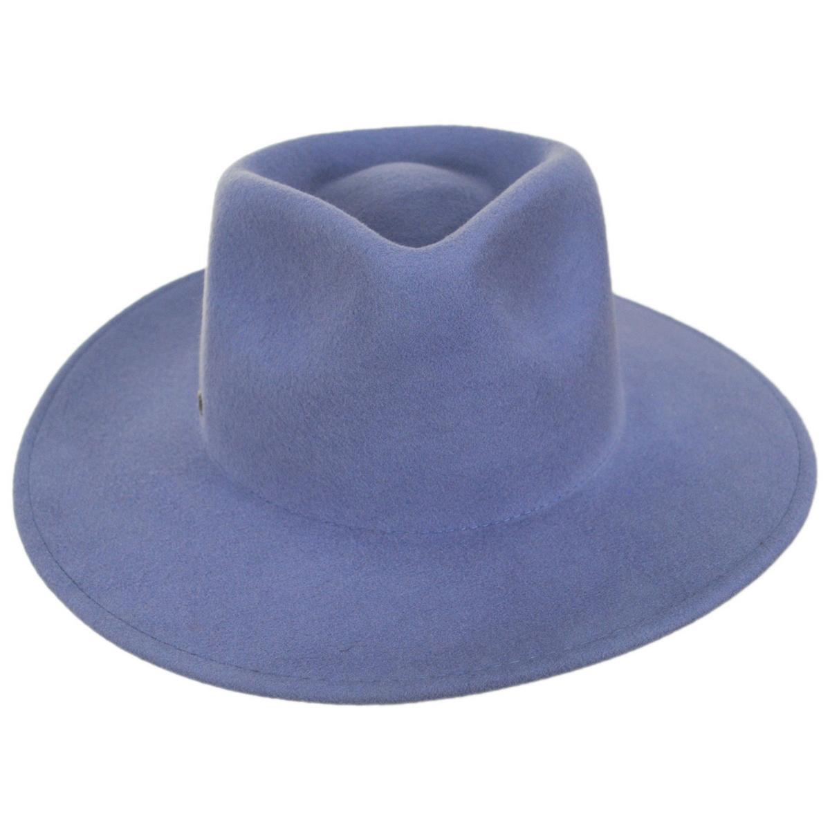 Scala | Kathrina Wool Felt Fedora Hat | 123442 | front | DENIM