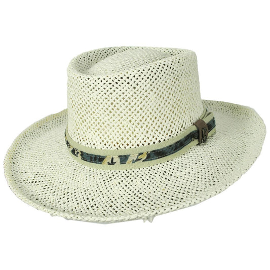 Dorfman Pacific | Golf Toyo Straw Gambler Hat | 126143 | lead | NATURAL
