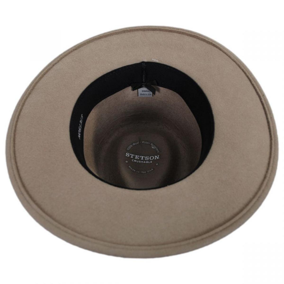 Stetson | Bozeman Crushable Wool Felt Outback Hat | 130692 | under | MUSHROOM