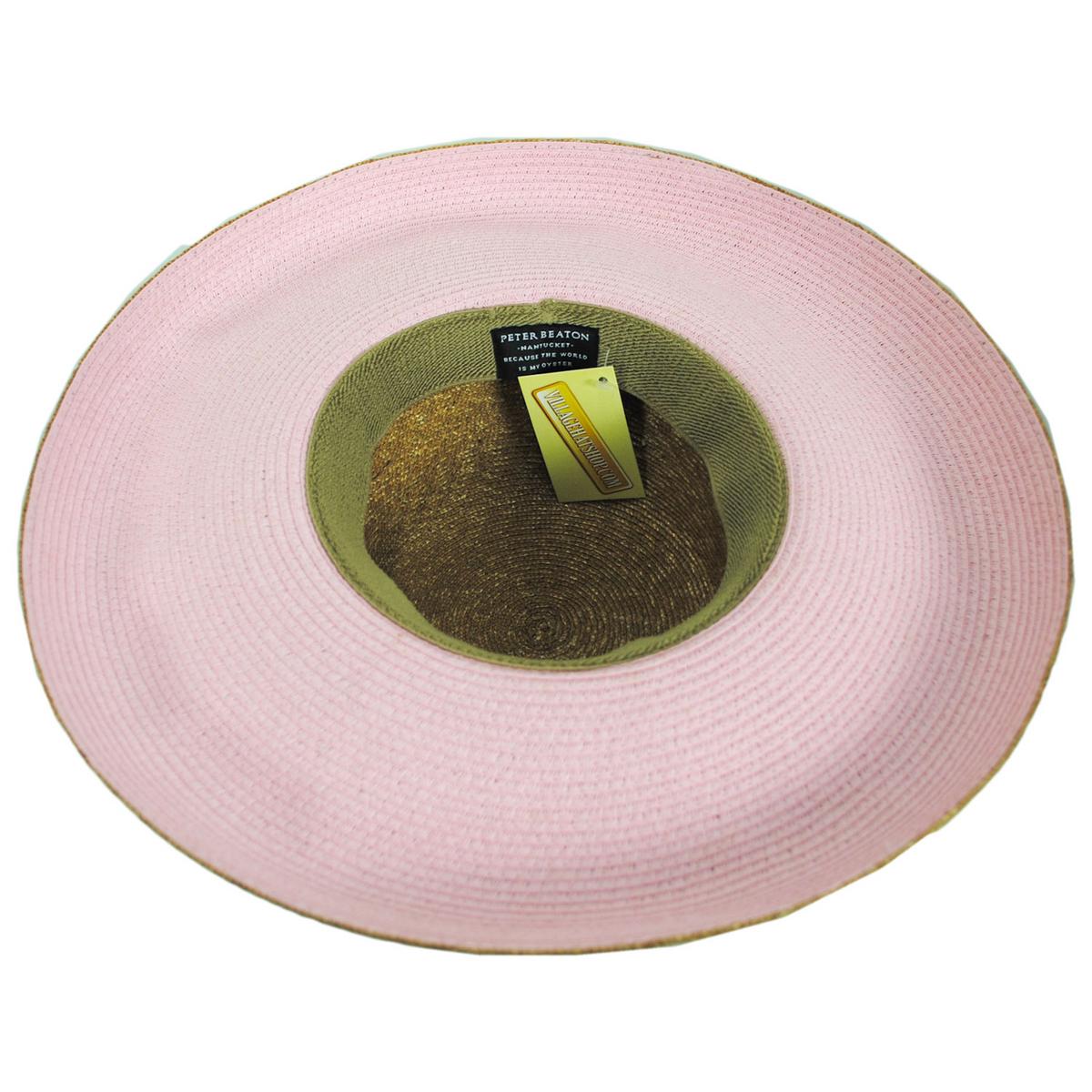 Peter Beaton | Golightly Milan Straw Lampshade Sun Hat | 102235 | under | PINK