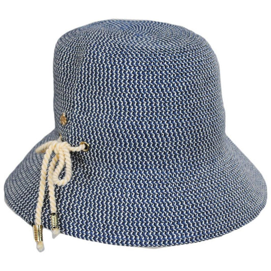 Cappelli | Edwina Toyo Straw Bucket Hat | 101280 | lead | NAVY