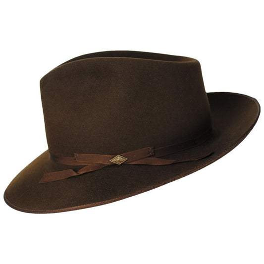 Stetson | Pure Stratoliner Beaver Fur Felt Fedora Hat | 130749 | profile | TOBACCO