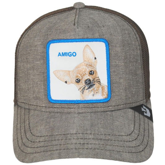 Goorin Bros | Amigo Herringbone Mesh Trucker Snapback Baseball Cap | 200701 | front | BROWN