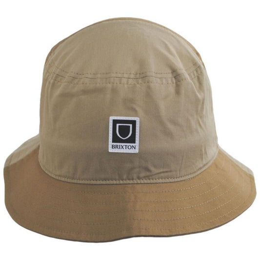 BRIXTON HATS | Beta Color Block Cotton Bucket Hat | 185545 | front | SAND/KHAKI