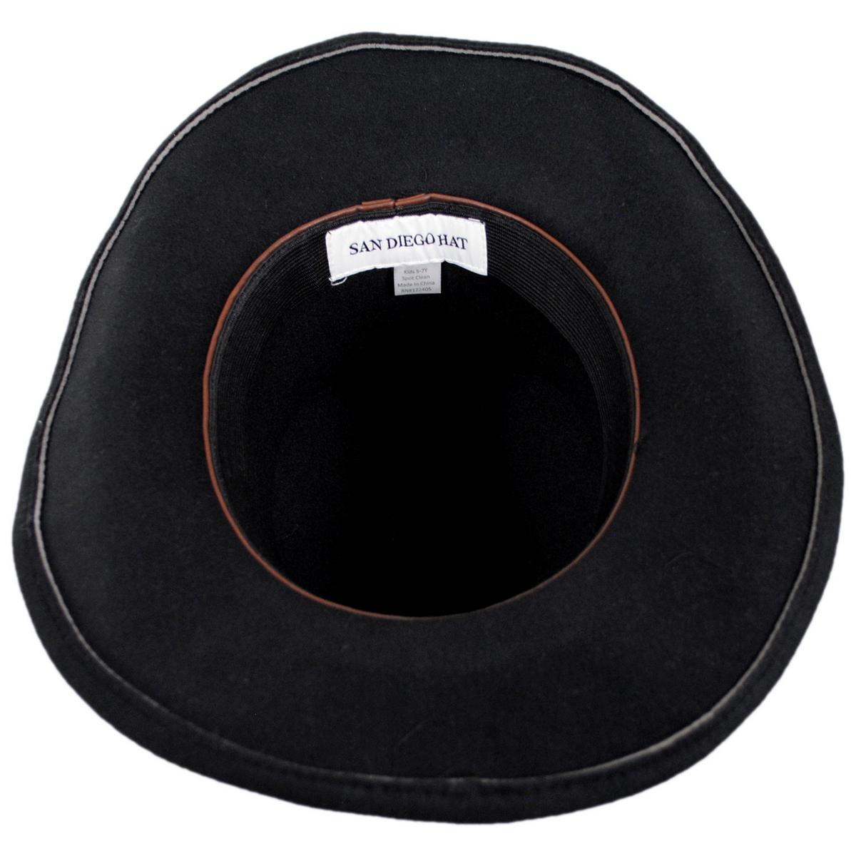 San Diego Hat Company | Kid's Felt Cowboy Hat | 507300 | under | BLACK