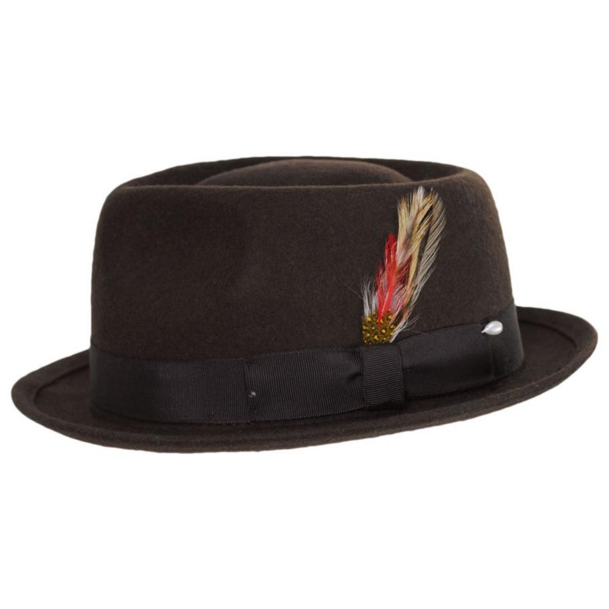 Capas Headwear | Kid's Wool Felt C-Crown Trilby Fedora Hat | 507402 | profile | BROWN