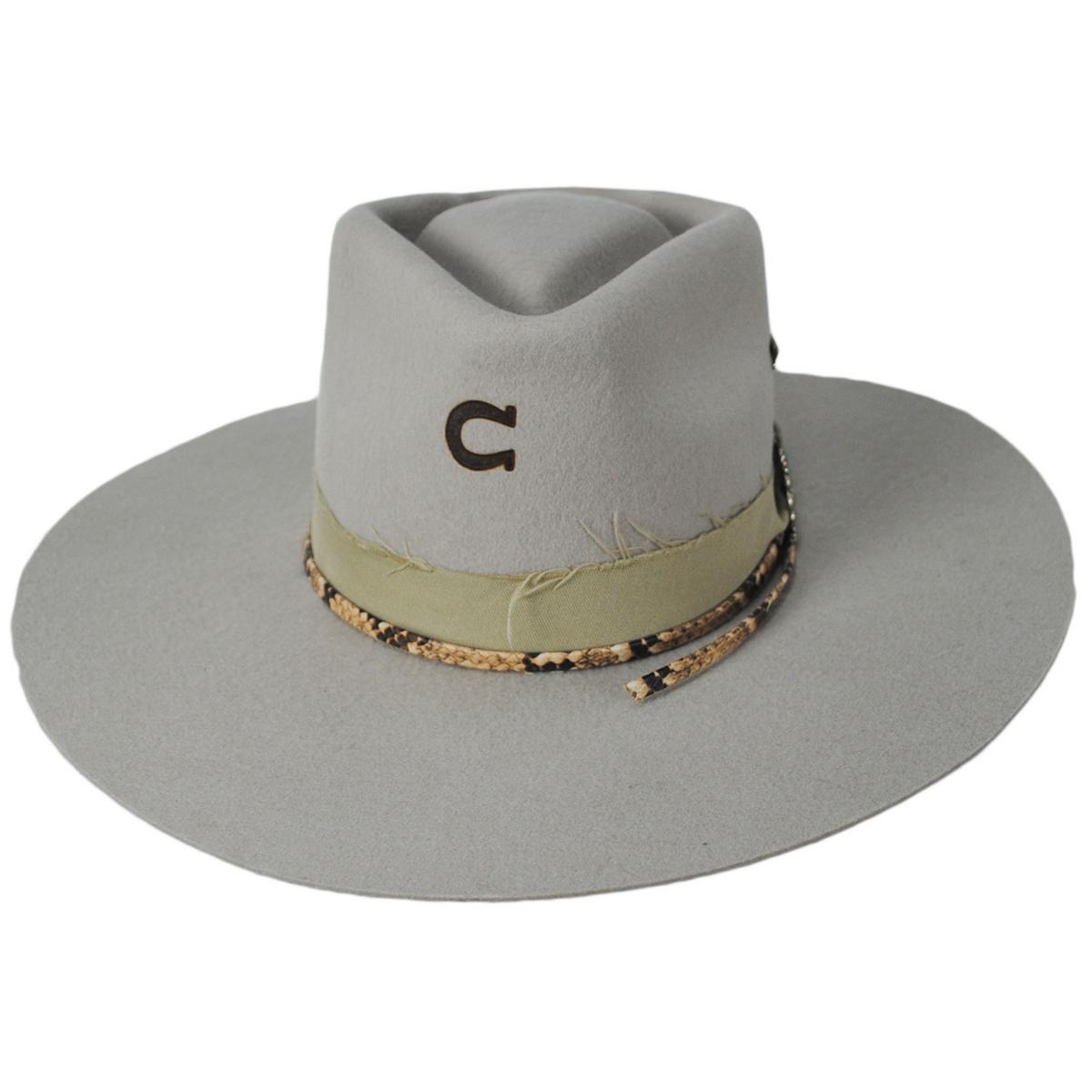 Charlie 1 Horse | Spear Point Wool Felt Rancher Fedora Hat | 124793 | front | SILVER BELLY