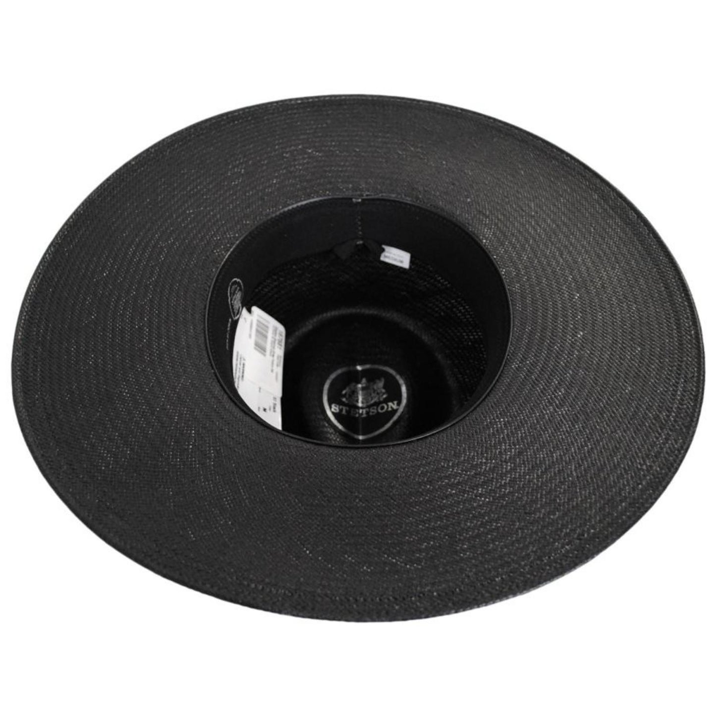Stetson | Atacama Shantung Straw Fedora Hat - Black | 127043B | under | BLACK