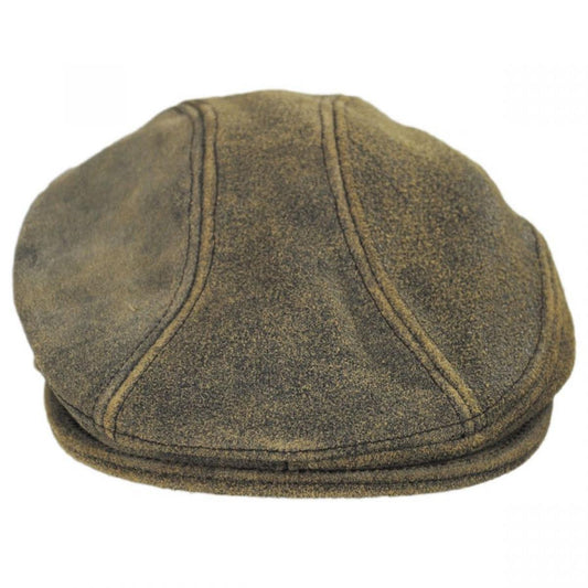 NEW YORK HAT CO | Antique 1900 Leather Ivy Cap | 161100 | front | BROWN