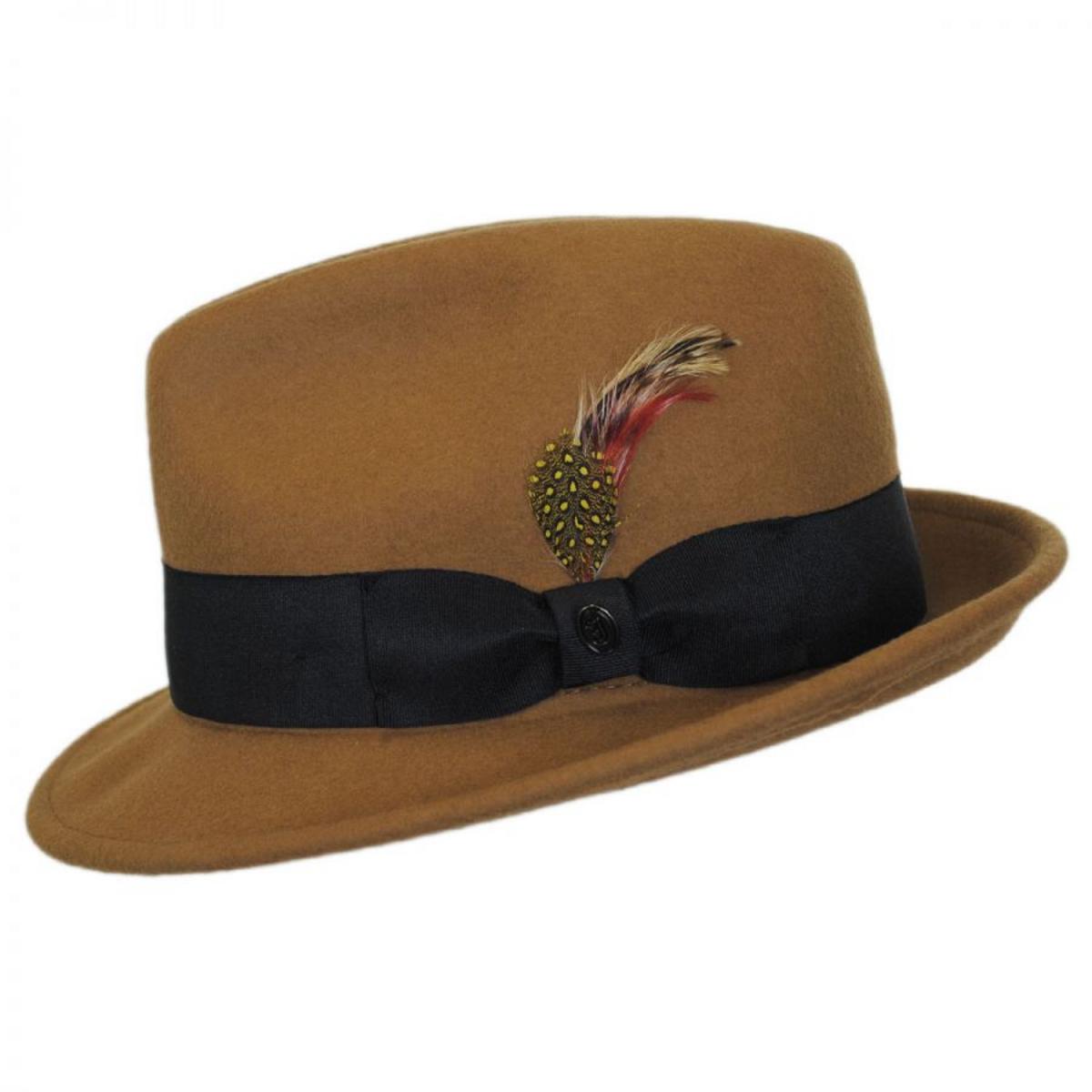 Jaxon Hats | Blues Crushable Wool Felt Trilby Fedora Hat | 132020 | profile | PECAN