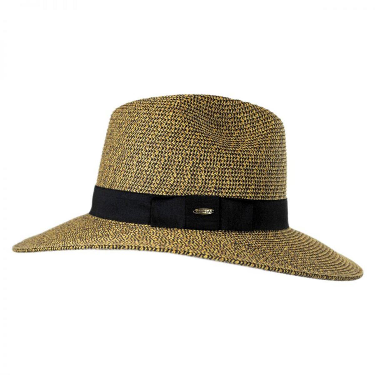 Scala | Toyo Straw Braid Fedora Hat | 101408 | profile | COFFEE