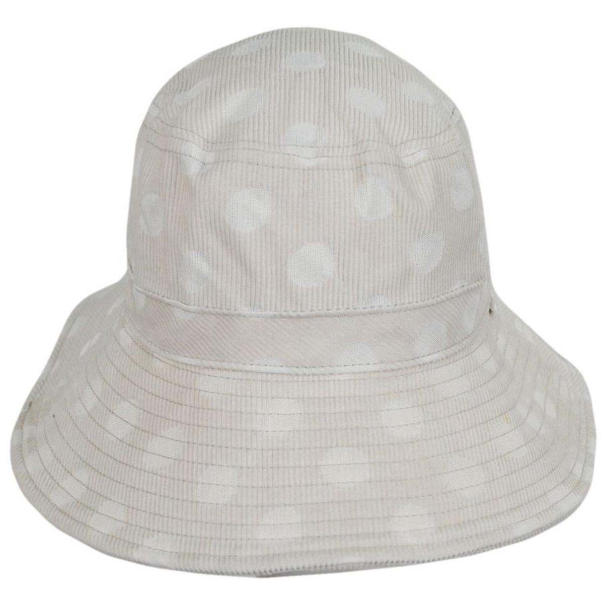 BRIXTON HATS | Dylan Cotton Blend Polka Dot Bucket Hat | 185532BP | front | BEIGE