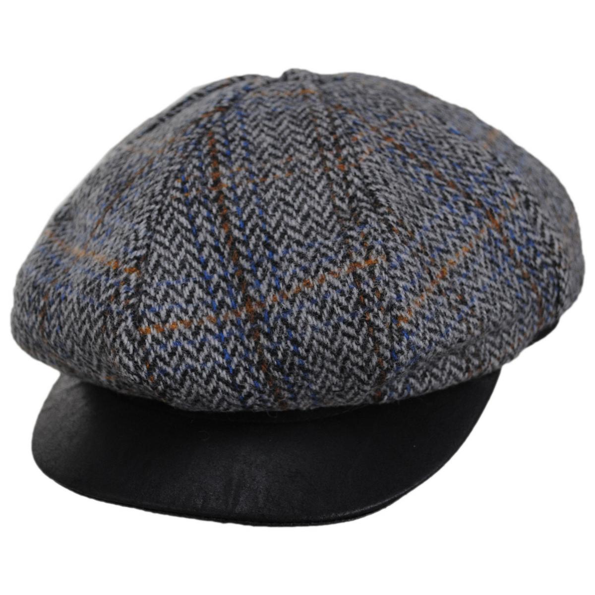 Scala | Finnbar Wool Blend Tweed Newsboy Cap | 160172 | lead | GREY