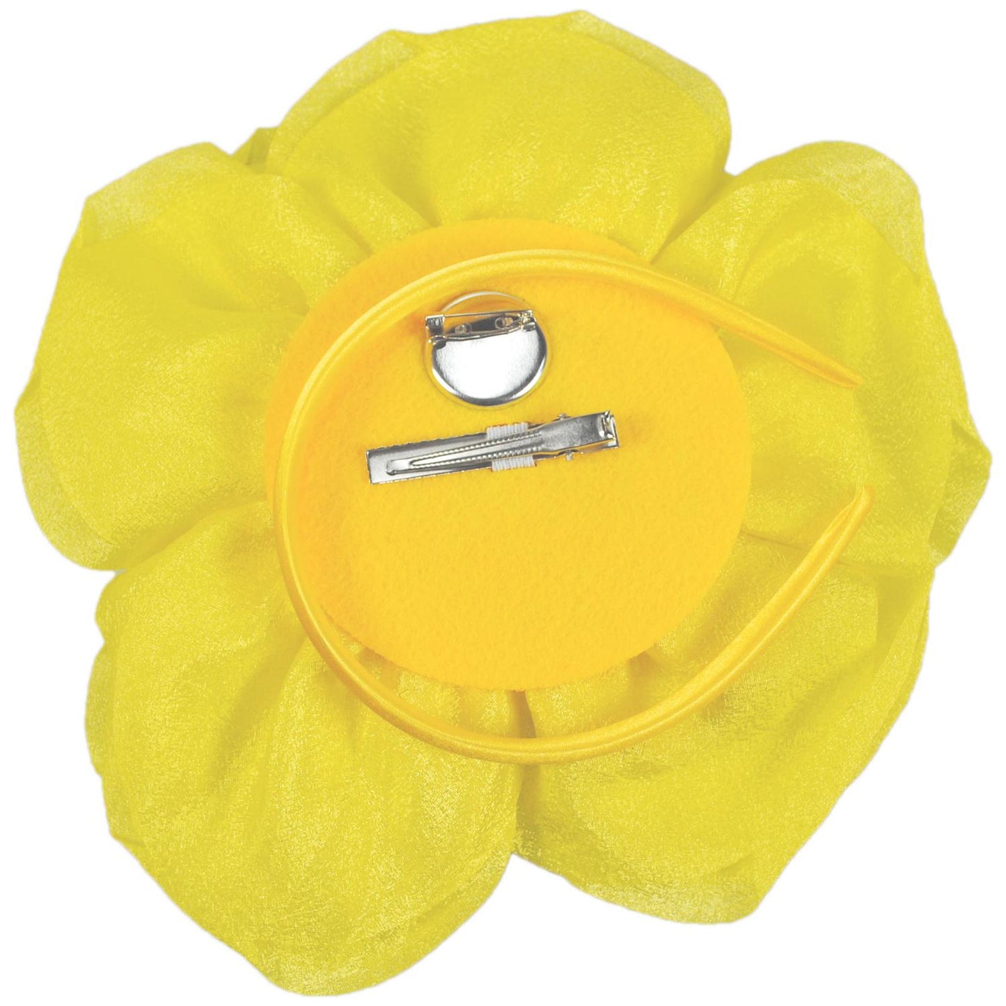 Sophia | 3-in-1 Rose Bloom Fascinator Hat | 122901 | under | YELLOW