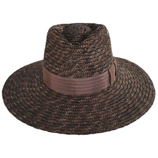 BRIXTON HATS | Joanna Wheat Straw Fedora Hat - Desert Palm | 104012DP | front | DESERT PALM