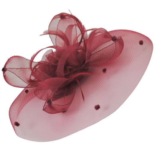 Kathy Jeanne | Voile Horsehair Mesh Fascinator Hat | 122431 | lead | WINE