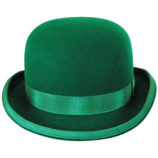 Scala | Low Crown Wool Felt Bowler Hat | 190116 | front | KELLY