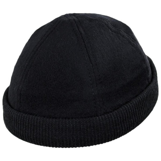 Dorfman Pacific | Skully Melton Wool Blend Skull Cap | 500042 | lead | BLACK