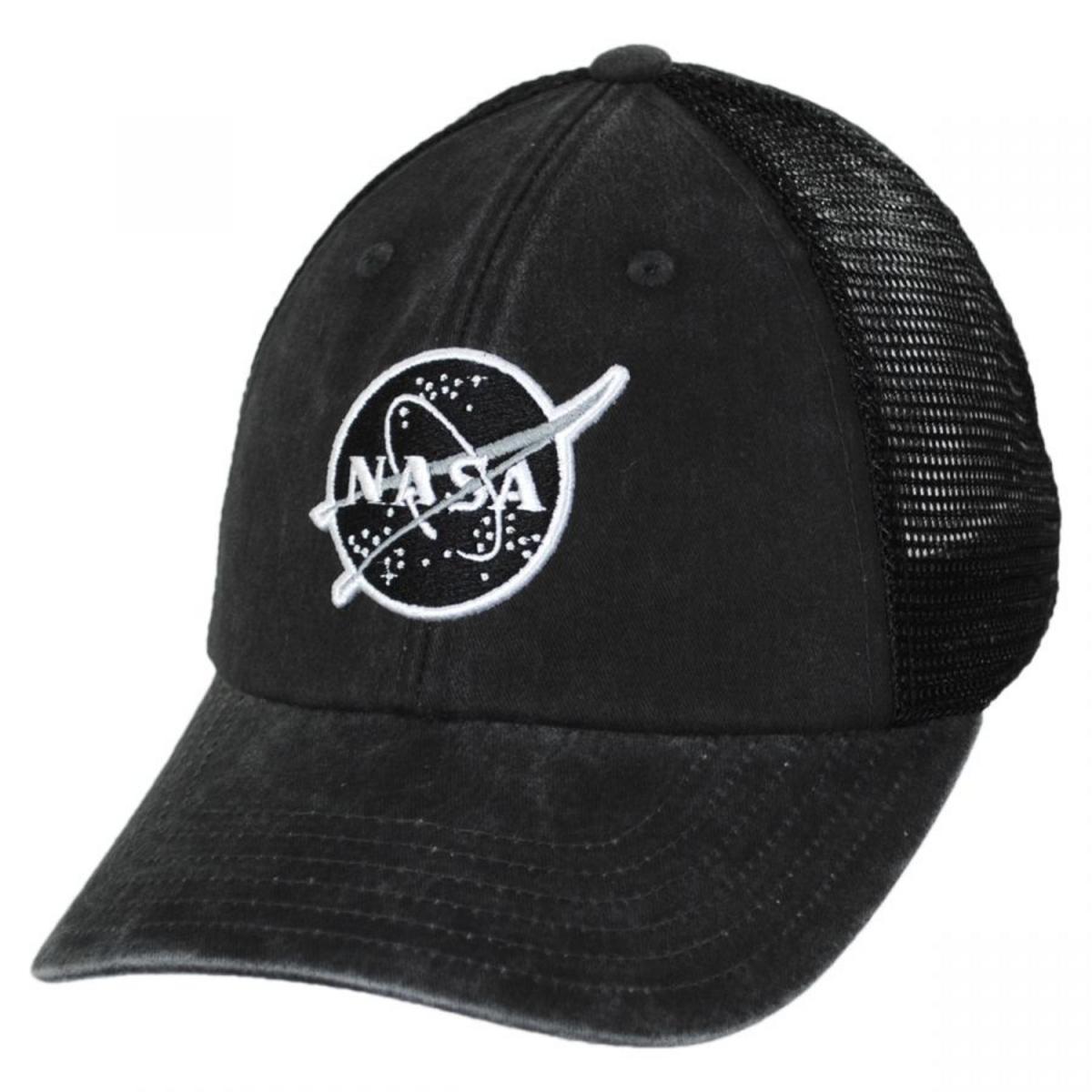NASA | Raglan Bones NASA Trucker Baseball Cap | 210370 | lead | BLACK