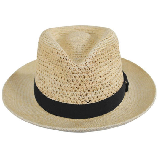Bailey 1922 | Racer Panama Straw Fedora Hat | 127739 | front | NATURAL