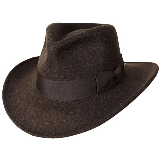 Indiana Jones | Officially Licensed Timary Crushable ProvatoKnit Safari Fedora Hat | 130466 | lead | BROWN
