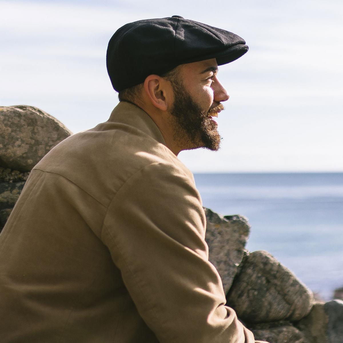 Jaxon Hats | Harlem Wool Blend Newsboy Cap | 167791 | lsmone | BLACK