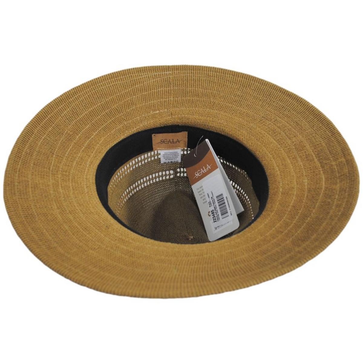 Scala | Felicity Knit Safari Fedora Hat | 106436 | under | DESERT