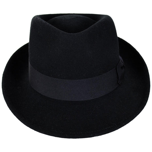 Bigalli | Quick Step Wool Felt Fedora Hat | 131439 | front | BLACK