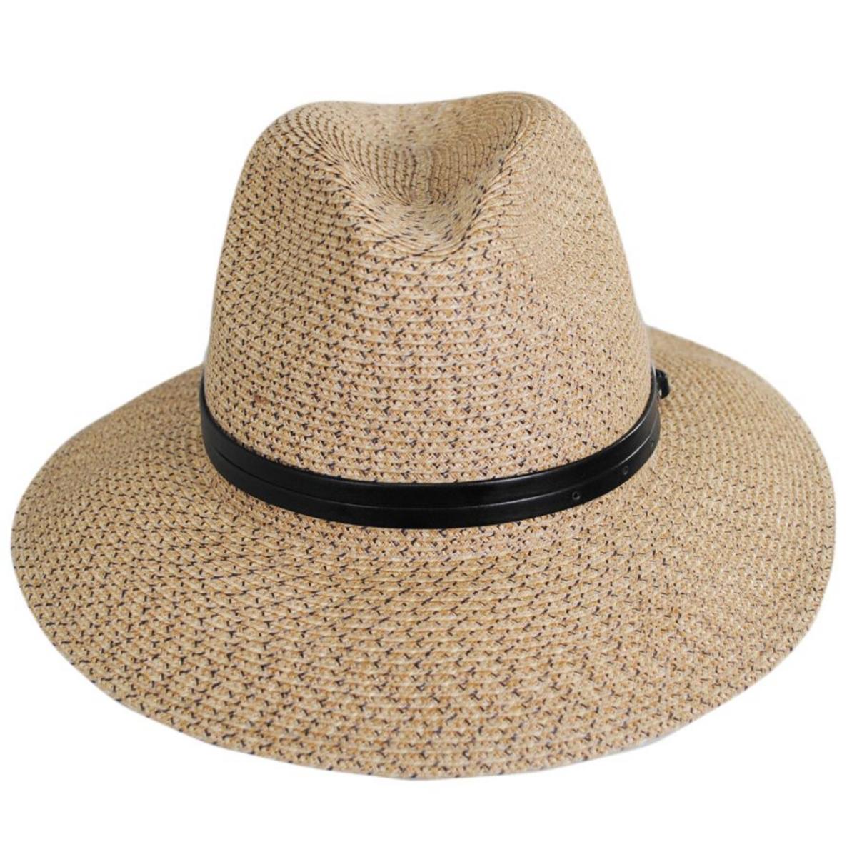 Bailey 1922 | Balans Roll Up Toyo Straw Blend Fedora Hat | 127762 | front | TAUPE