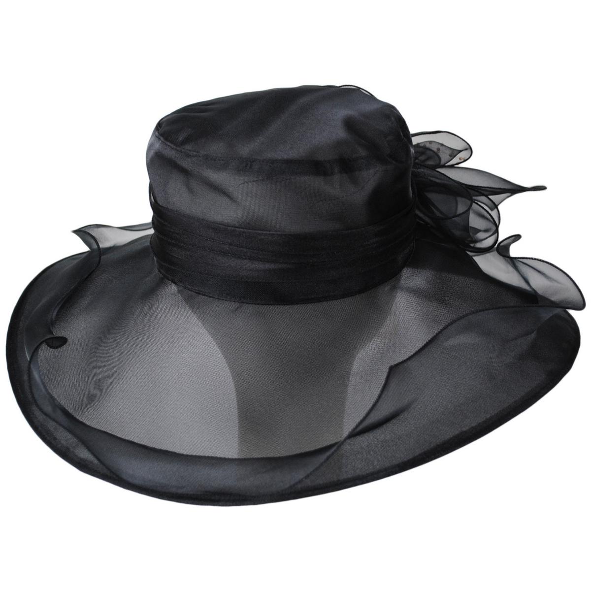 San Diego Hat Company | Organza Pearl Boater Dress Hat | 121052 | lead | BLACK