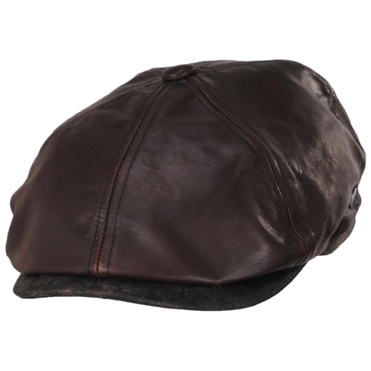 Jaxon Hats | Wholesale Leather Suede Newsboy Cap B2B Pre-Pack | B2B168202 | lead | BROWN