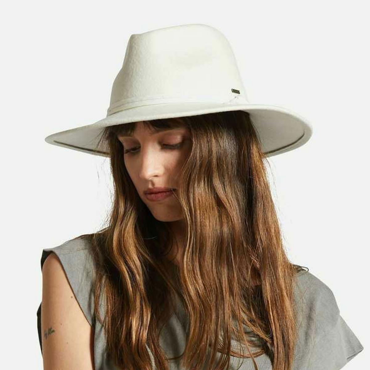 BRIXTON HATS | Joanna Packable Wool Felt Fedora Hat - Off White | 123926OW | lsfone | OFF WHITE