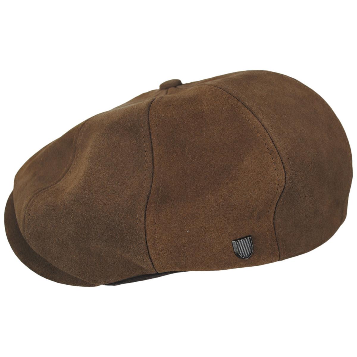 BRIXTON HATS | Brood Reserve Suede Leather Newsboy Cap | 161541 | profile | TOFFEE SUEDE