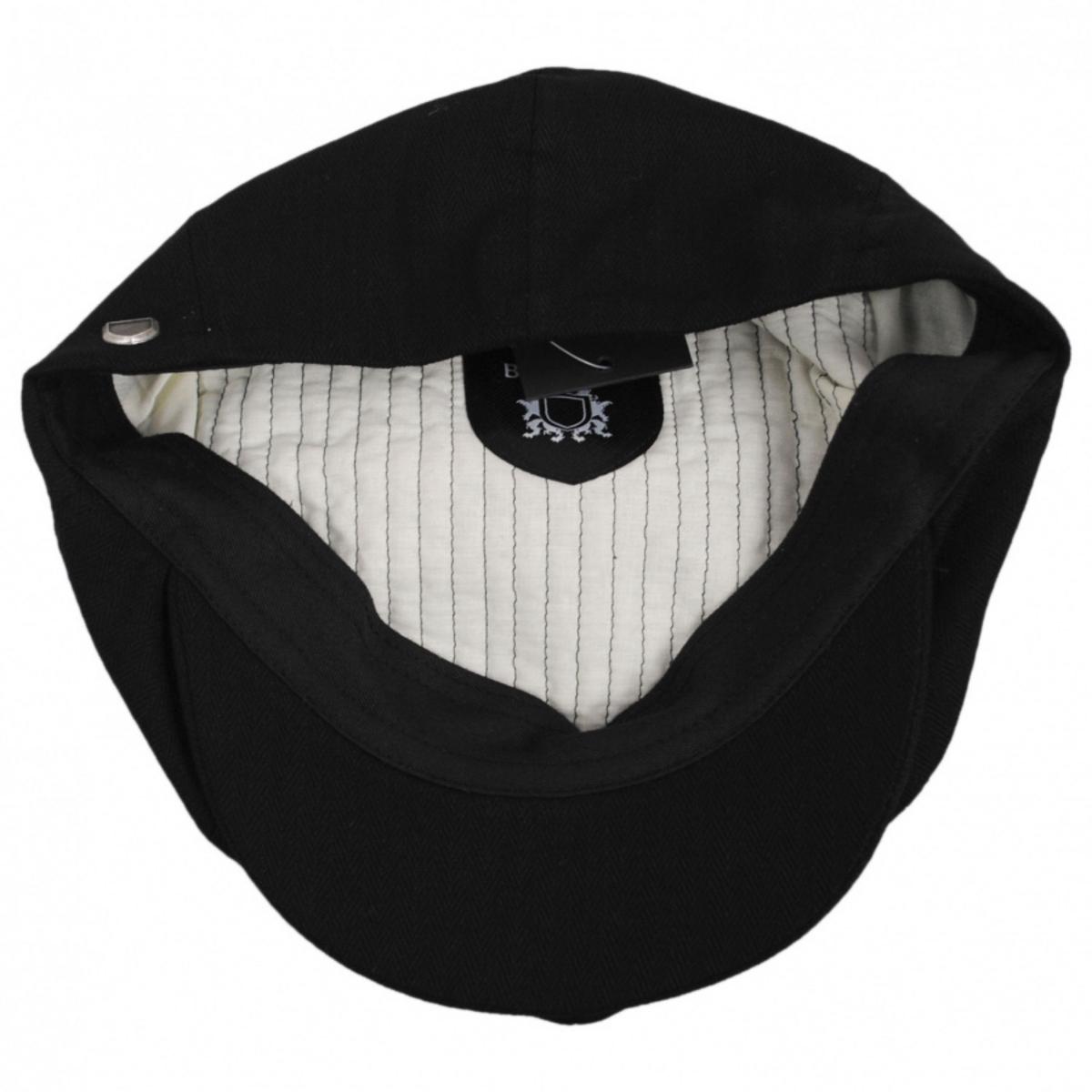 BRIXTON HATS | Brood Tonal Herringbone Cotton Newsboy Cap | 161500 | under | BLACK