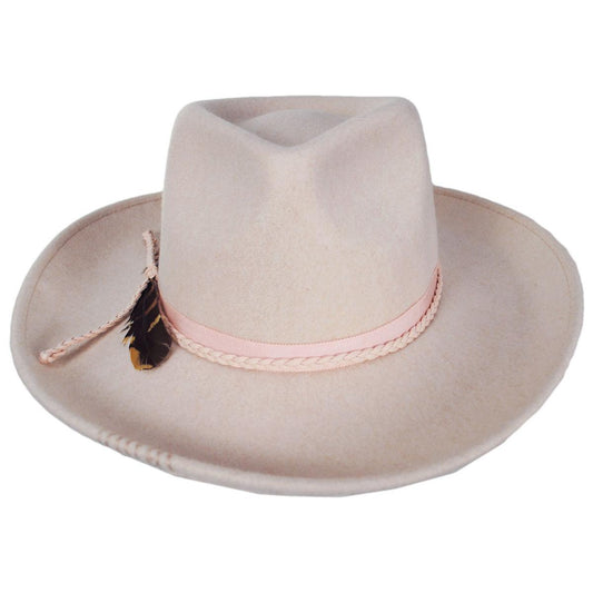 Scala | Aimee ProvatoKnit Rancher Fedora Hat | 123525 | front | BLUSH