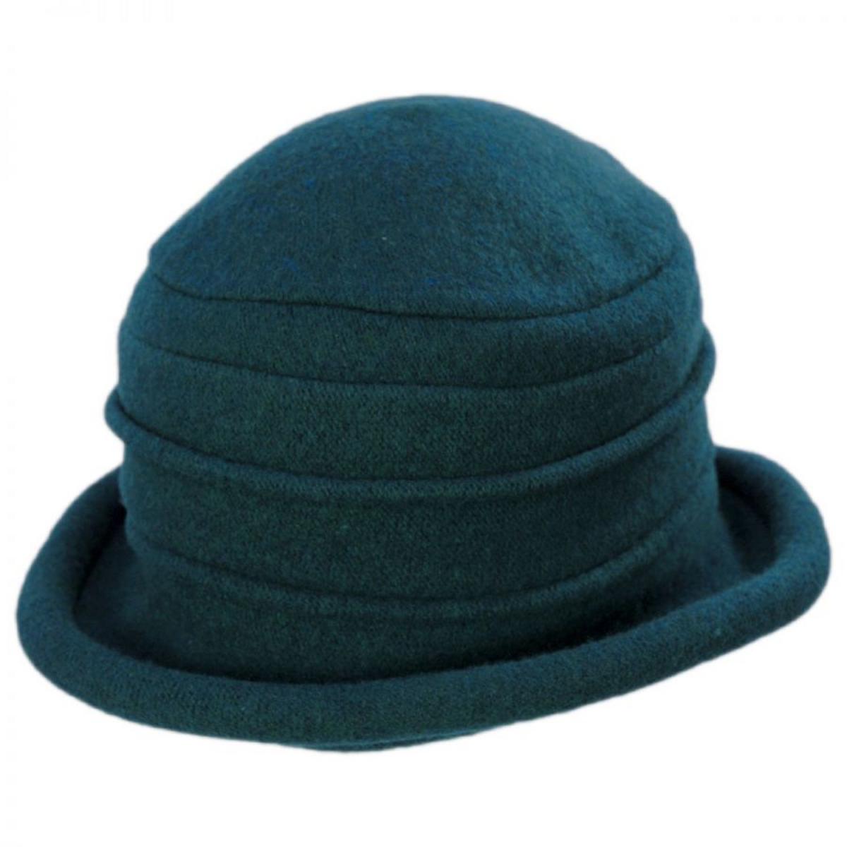Scala | Packable Wool Cloche Hat | 106342 | lead | TEAL